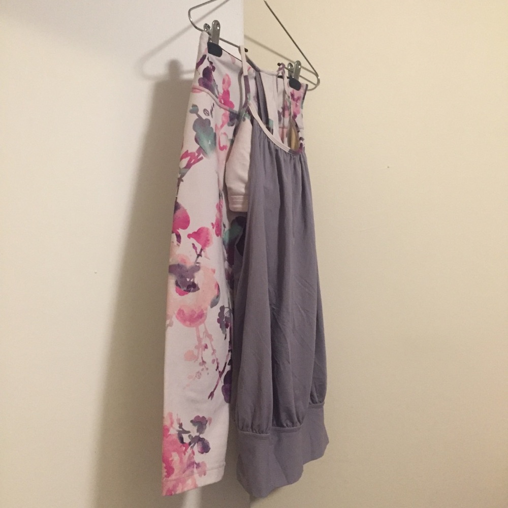 Lululemon Floral set leggings and athletic tank